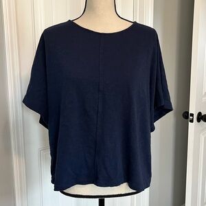 LOFT Dark Navy Blue Short Sleeve Top